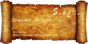 Sneider Ákos névjegykártya