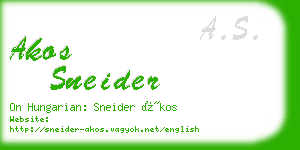 akos sneider business card